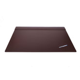 Chocolate Brown Leather Top-Rail Desk Pad, 38 x 24